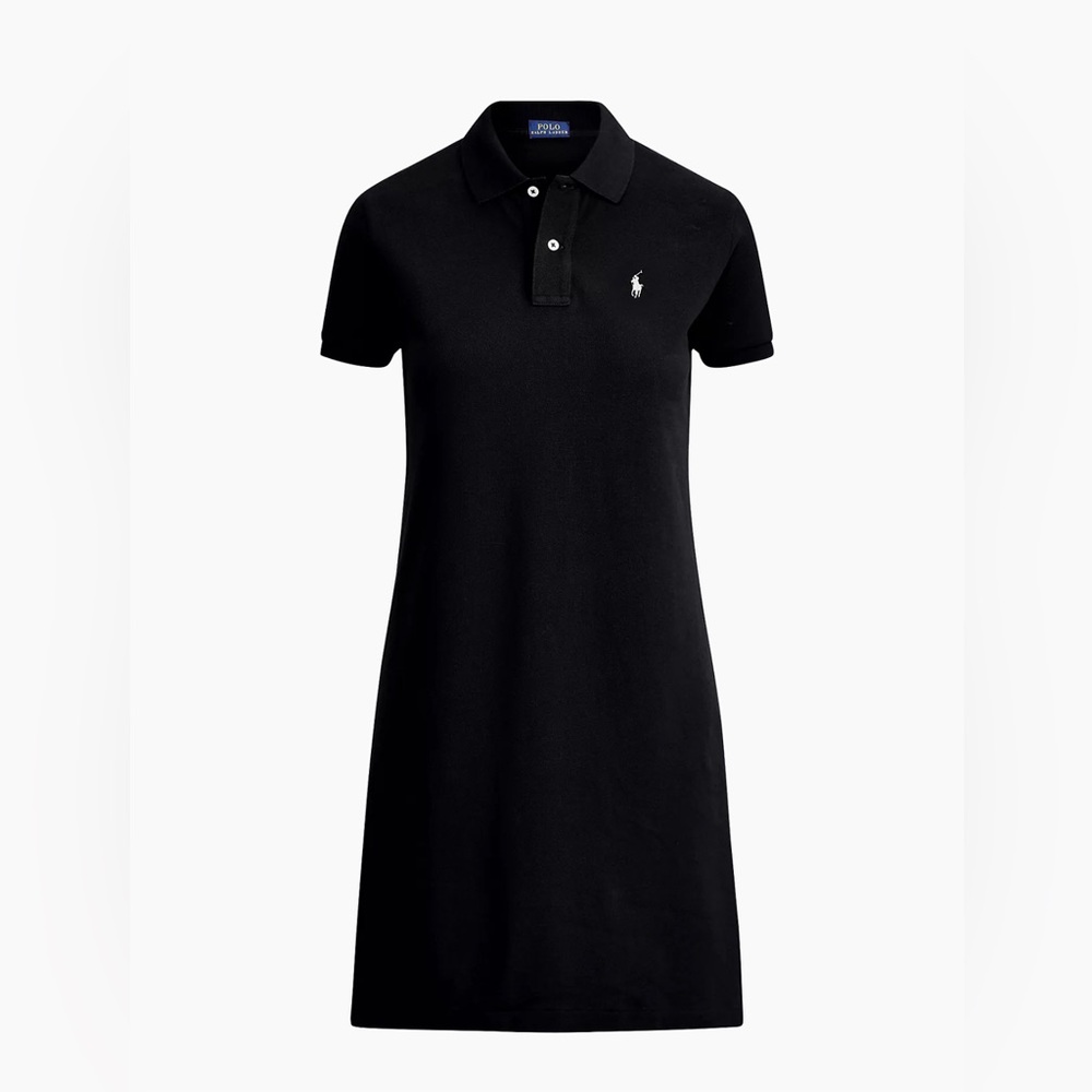Polo Ralph Lauren cotton mesh polo dress in navy blue